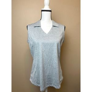 Lady Hagen Women's grey  Golf Tank Top with Collar Size M Wicking Material